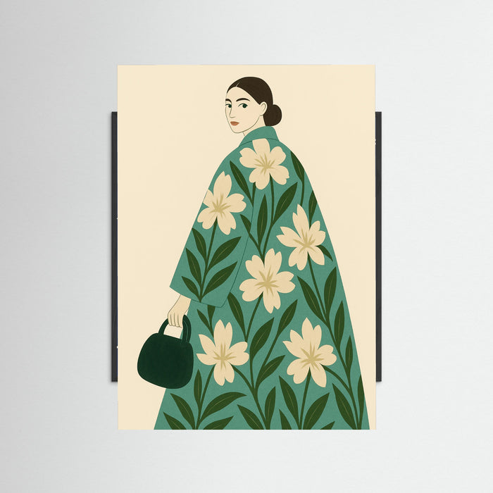 Black Wood Floral Dress Figure