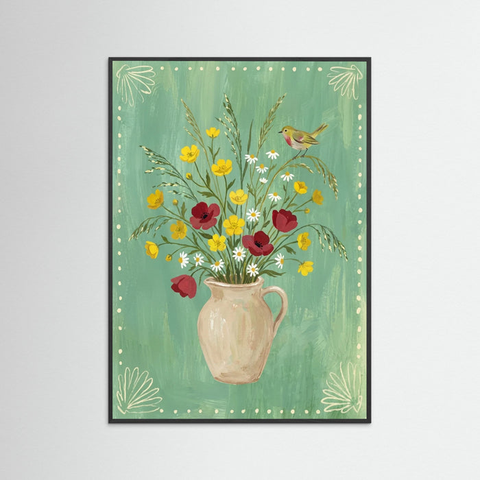 Black Wood Floral Embrace