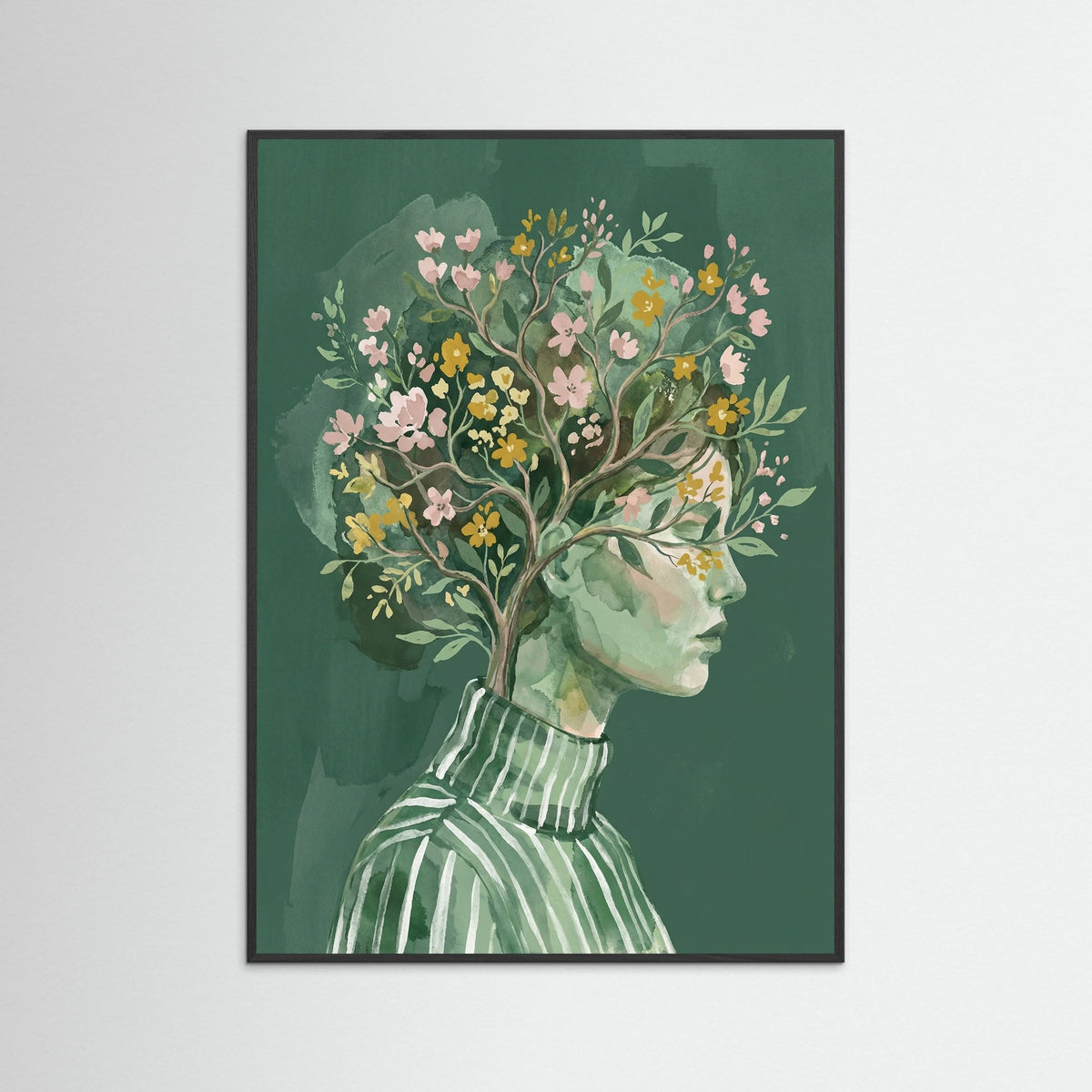 Black Wood Floral Mindscape