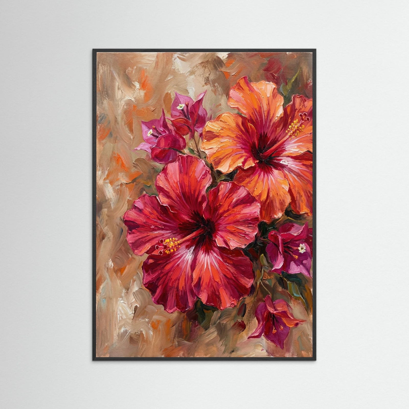 Black Wood Floral Portrait