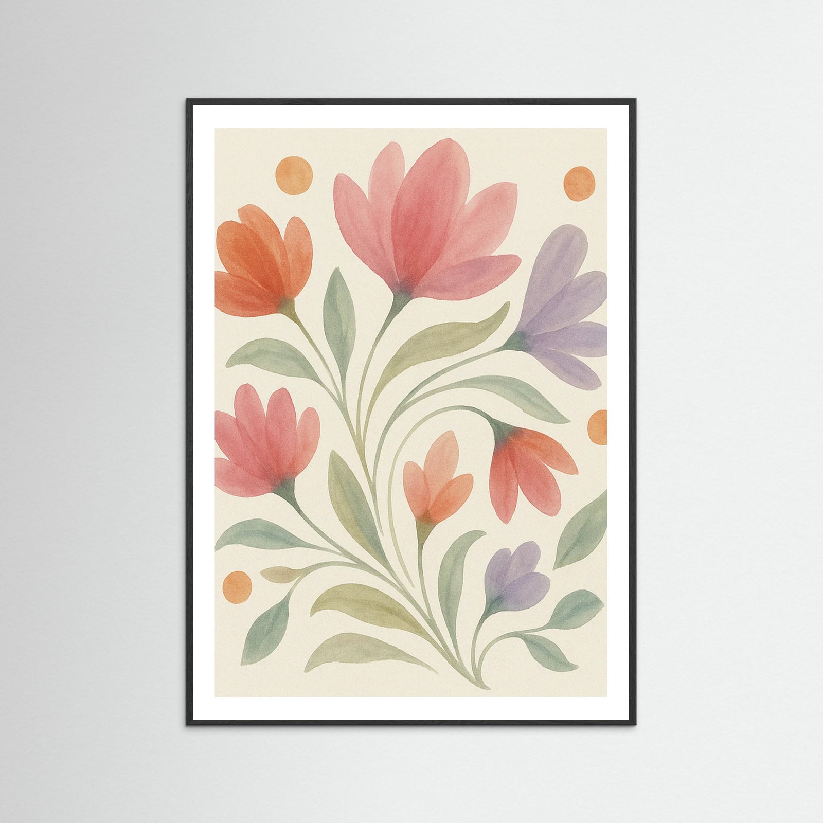 Black Wood Floral Symphony