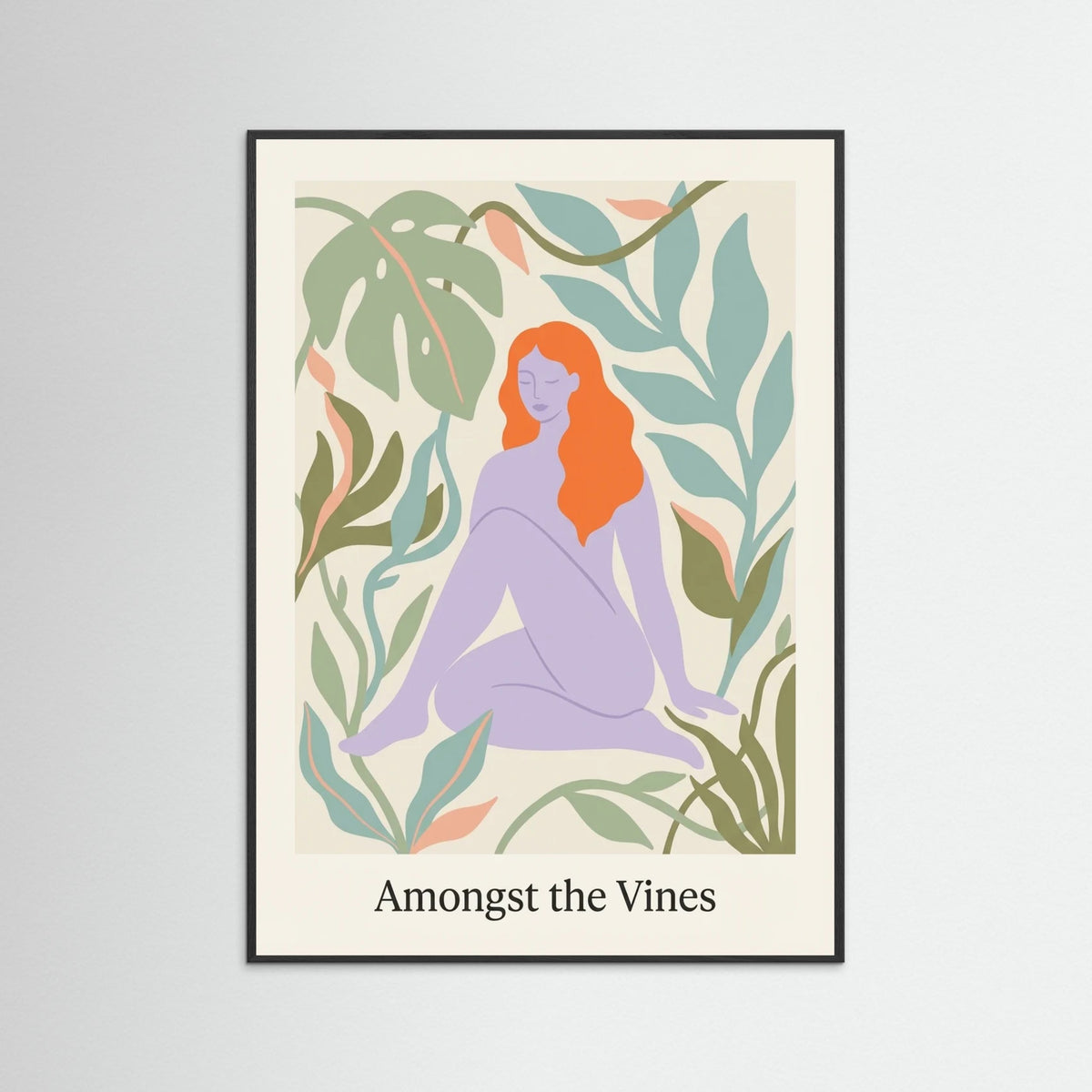 Black Wood Flower Embrace