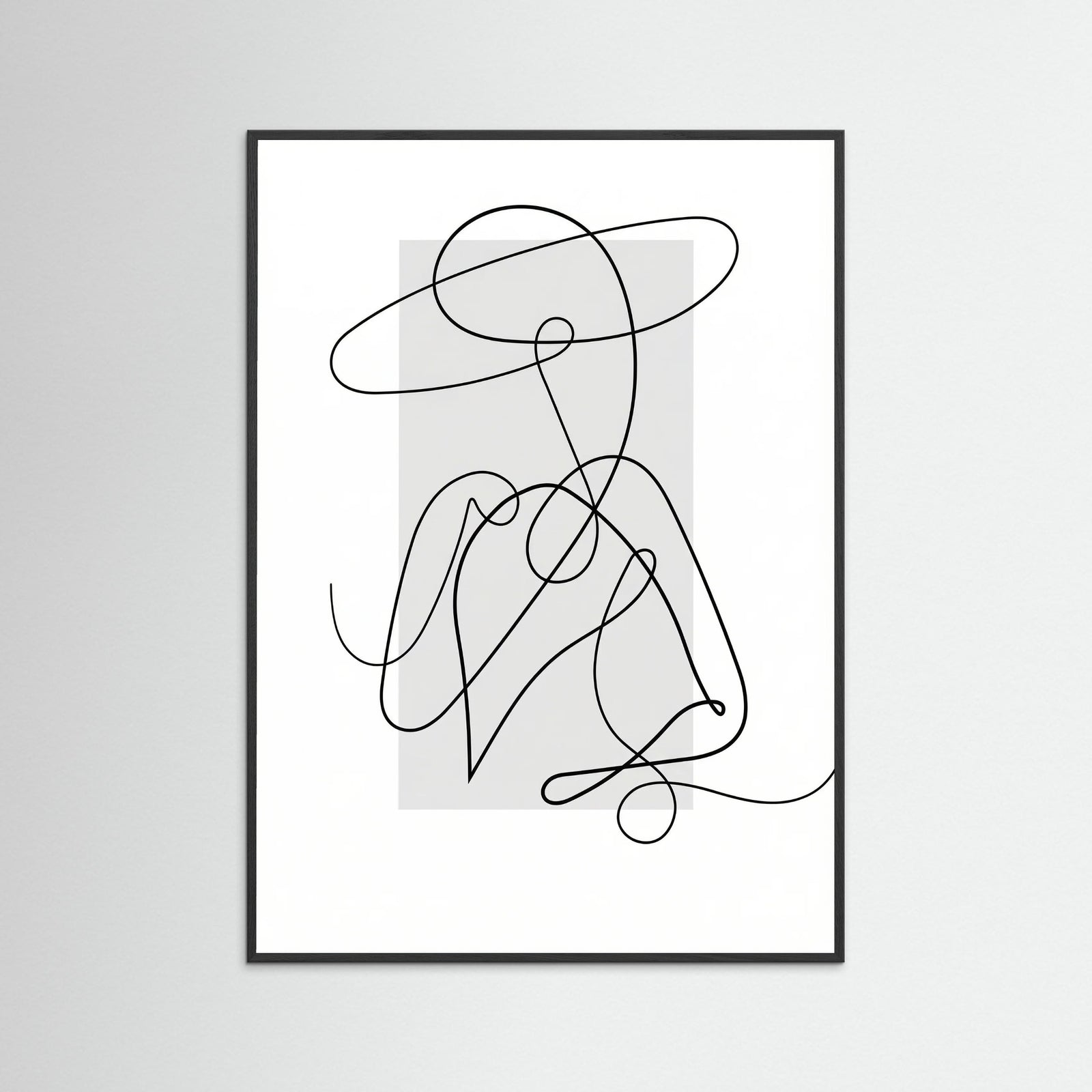 Black Wood Flowing Contours Gray