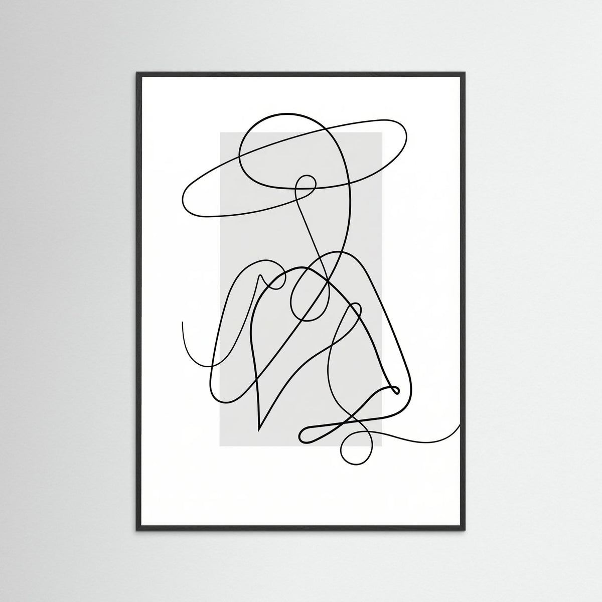 Black Wood Flowing Contours Gray