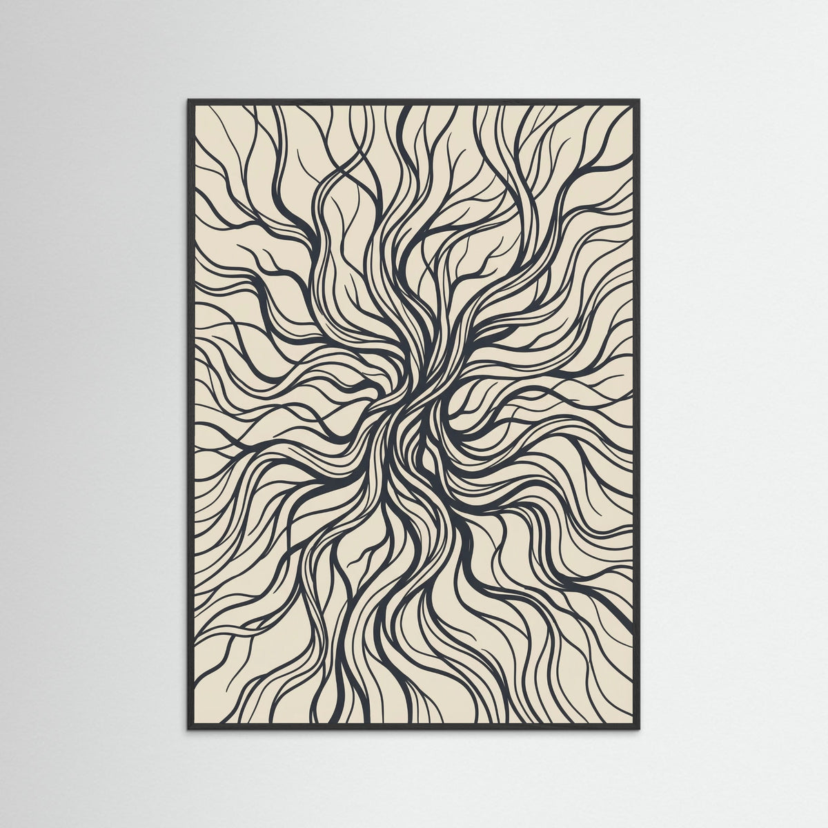 Black Wood Flowing Contours