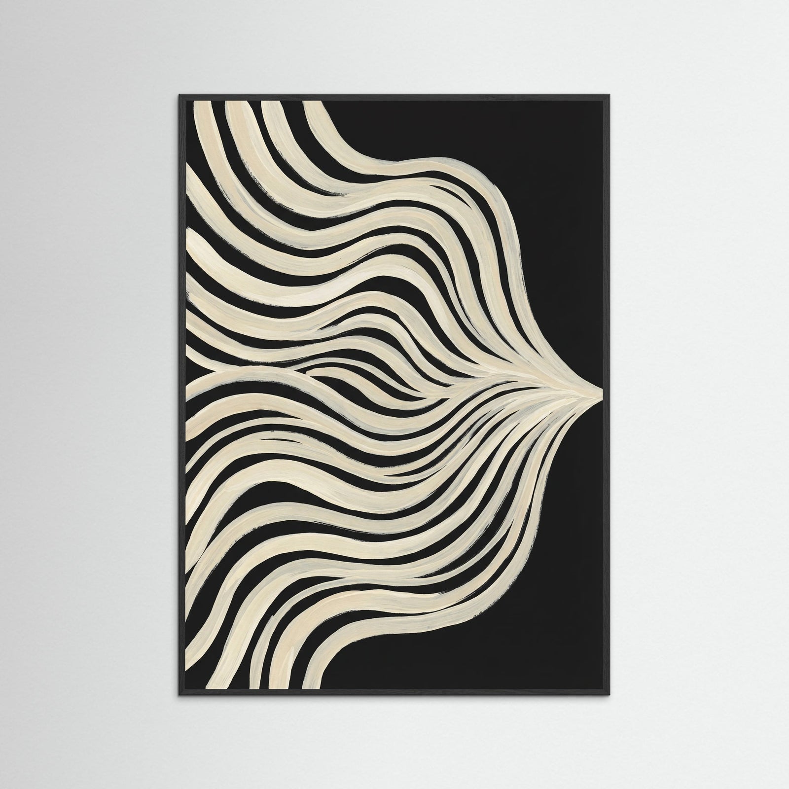 Black Wood Fluid Contours