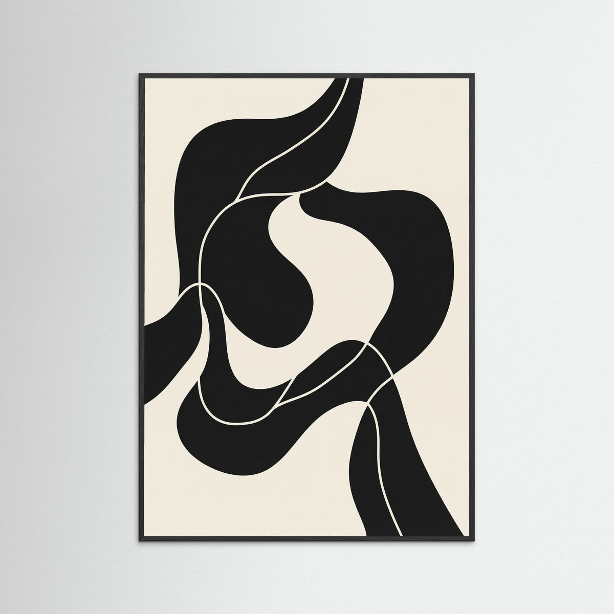 Black Wood Fluid Forms Black