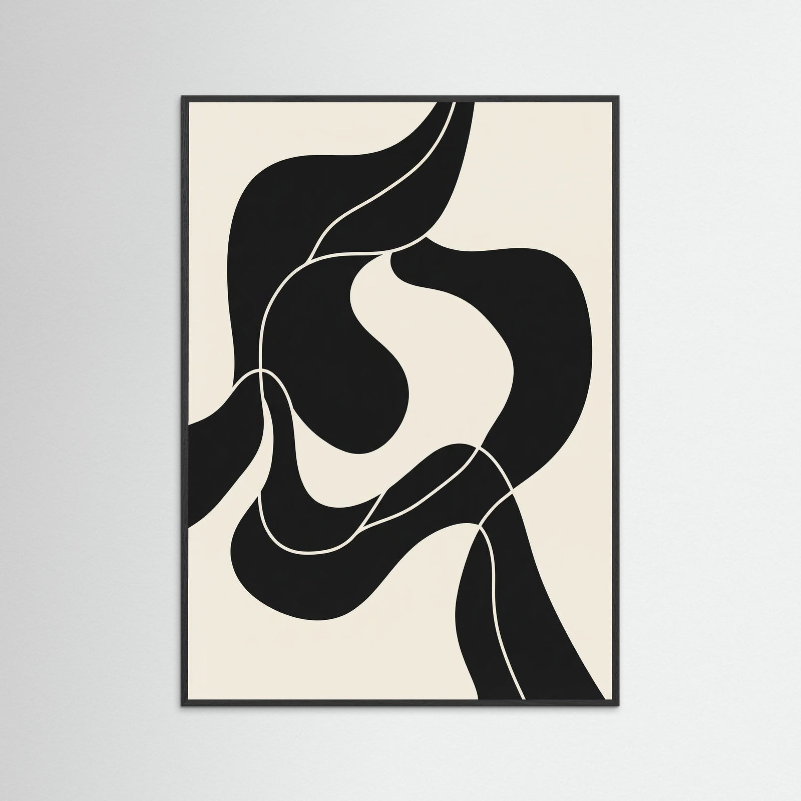 Black Wood Fluid Forms Black