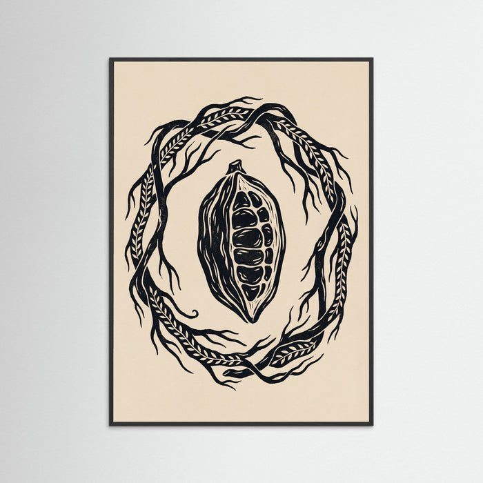 Black Wood Foliage Frame