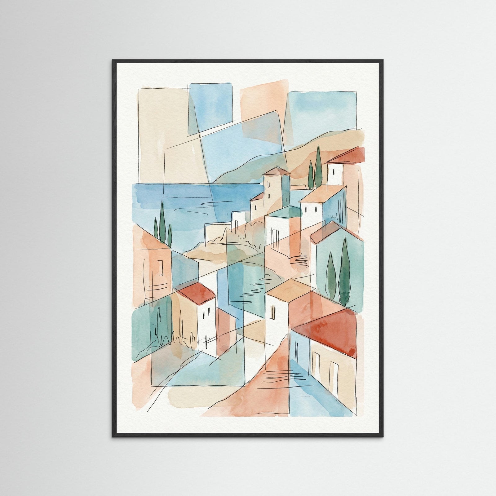 Black Wood Fragmented Mediterranean View