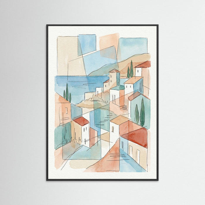 Black Wood Fragmented Mediterranean View