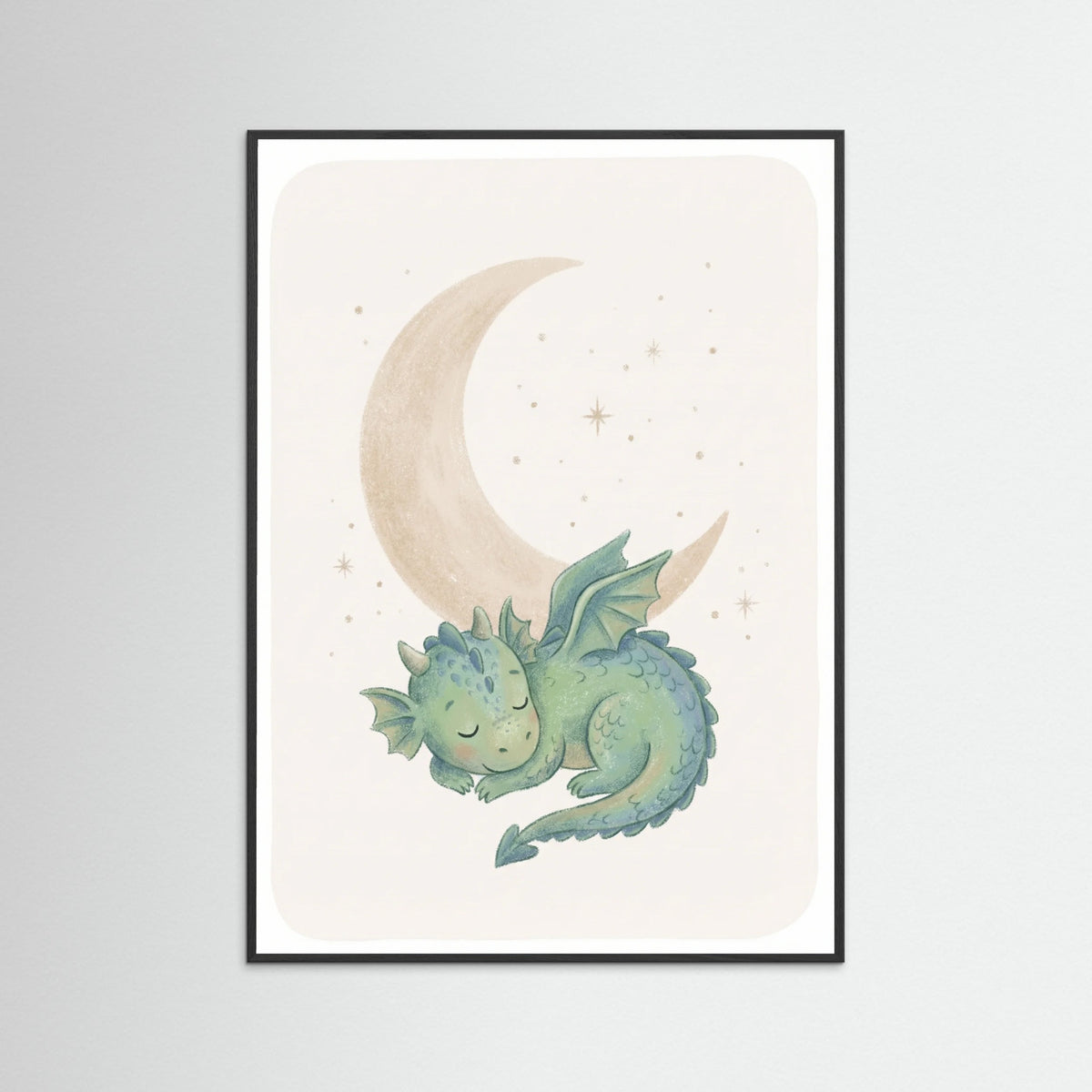Black Wood Friendly Dino Moon