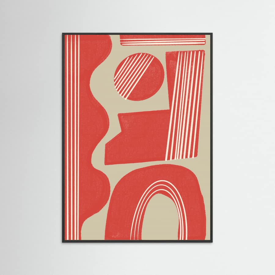 Black Wood Geo Balance Object No.2 Poster