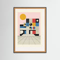 Black Wood Geometric Ascent Beige
