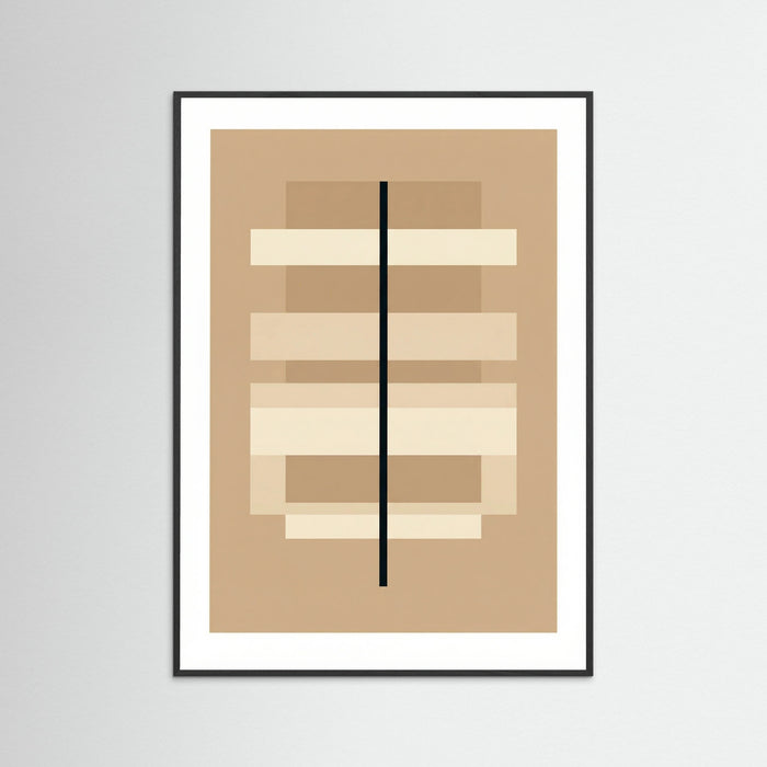 Black Wood Geometric Balance Beige