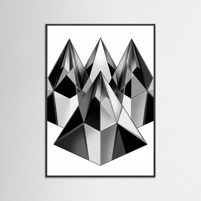 Black Wood Geometric Facets