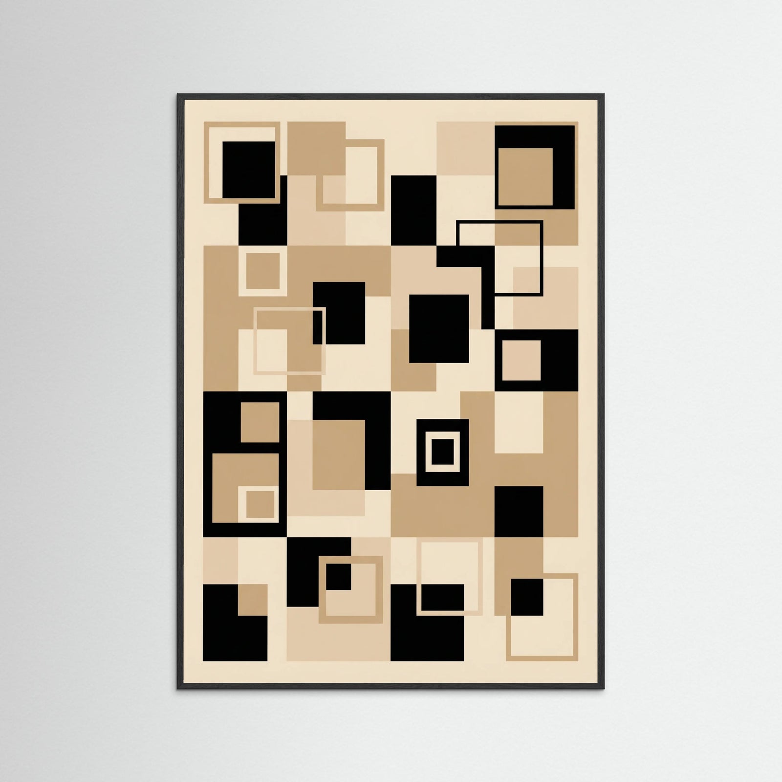 Black Wood Geometric Rhythm