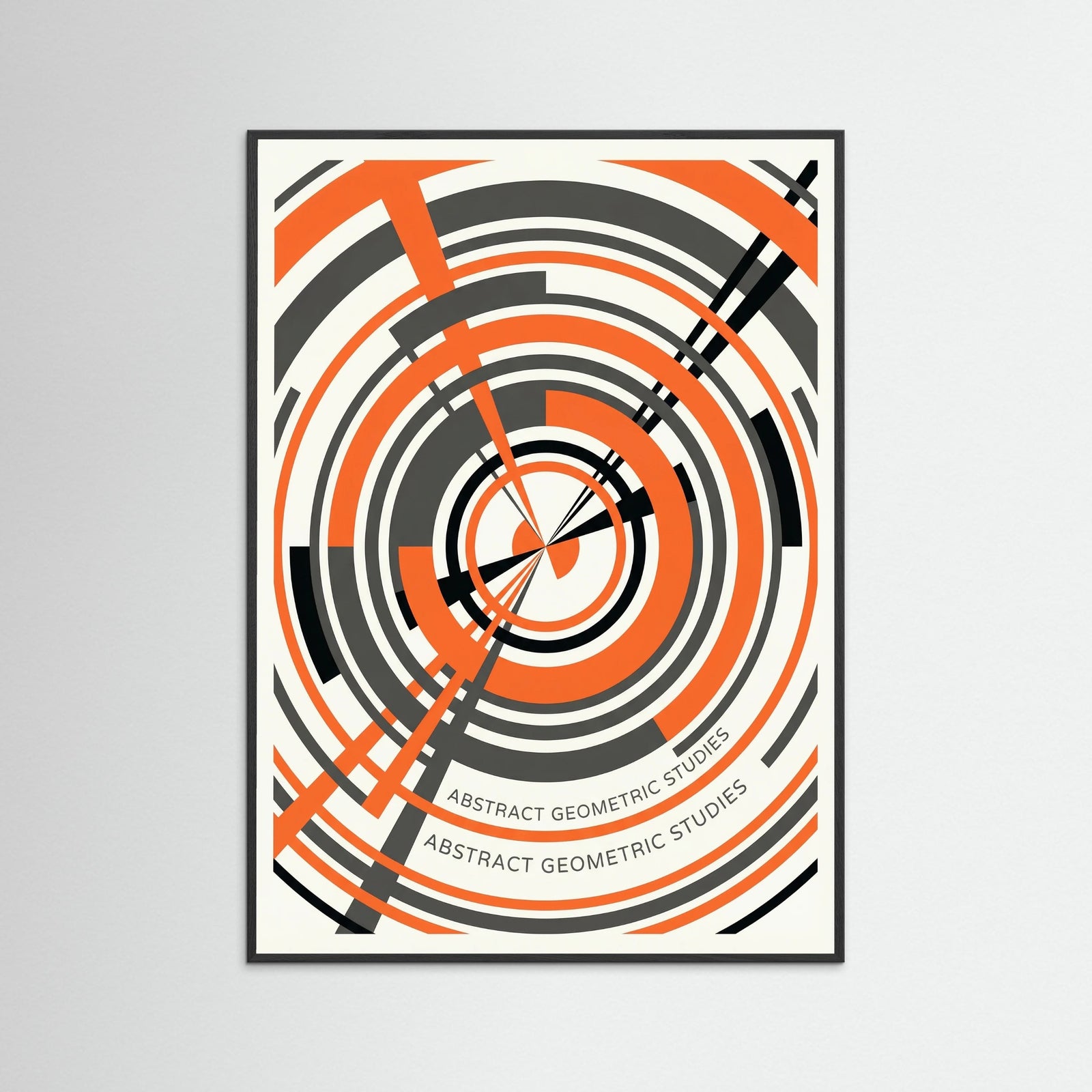 Black Wood Geometric Semicircle Rhythm