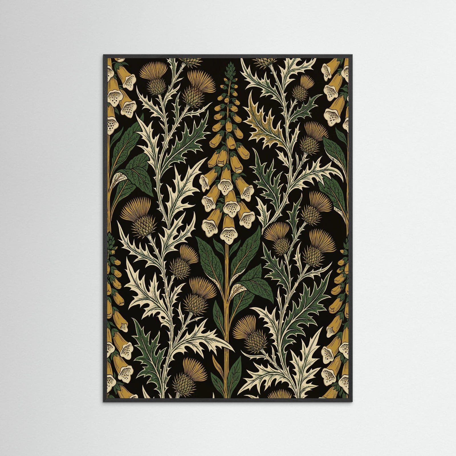 Black Wood Golden Chrysanthemum Bloom