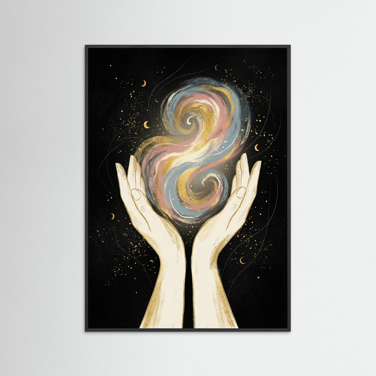 Black Wood Golden Contemplation