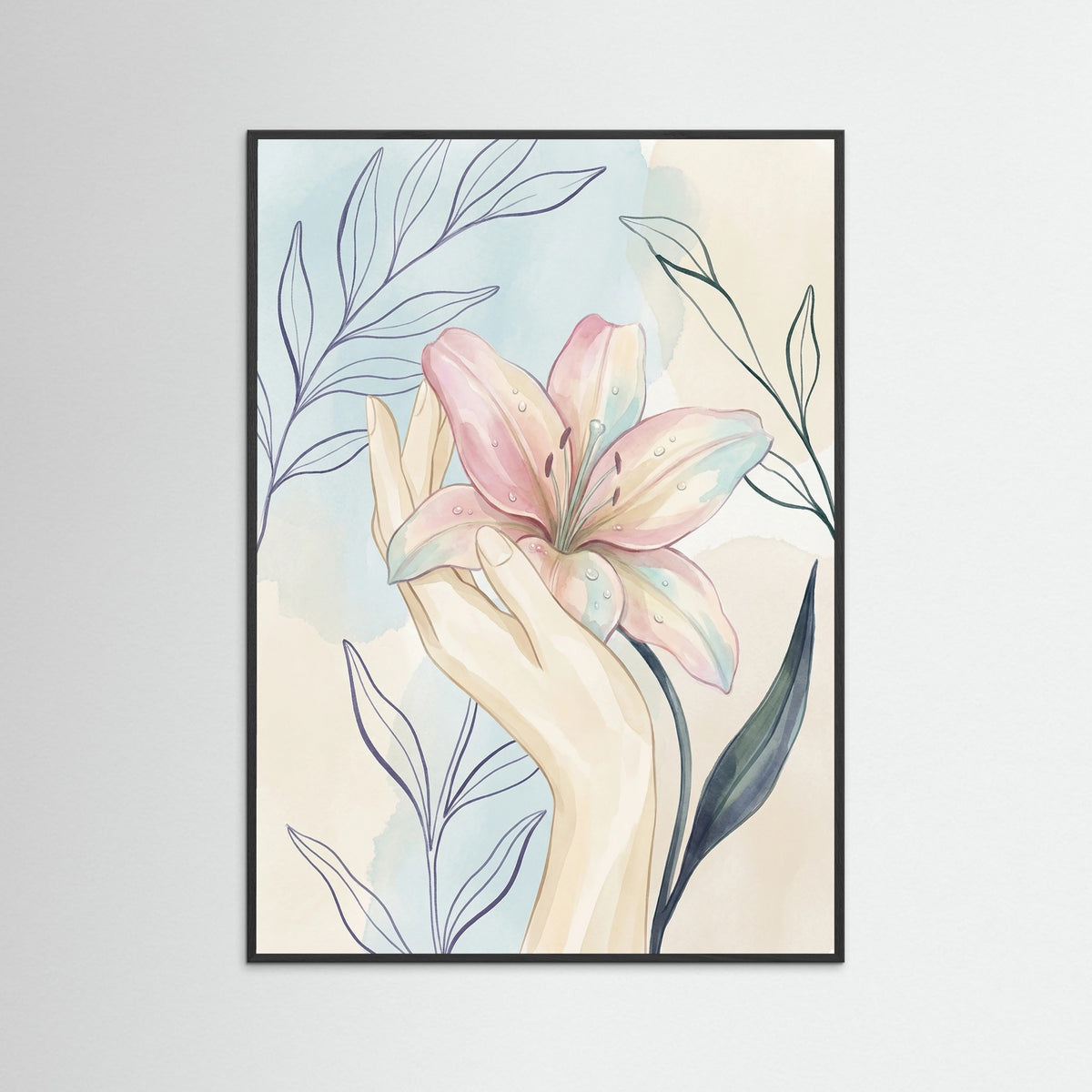 Black Wood Graceful Bloom