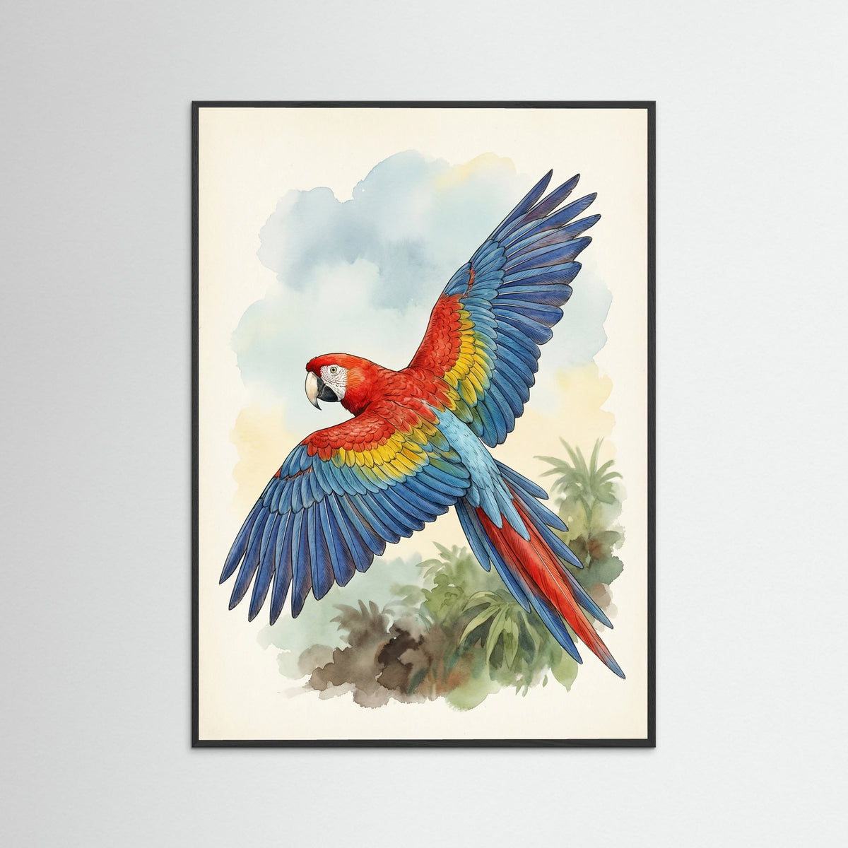 Black Wood Graceful Flamingo Study