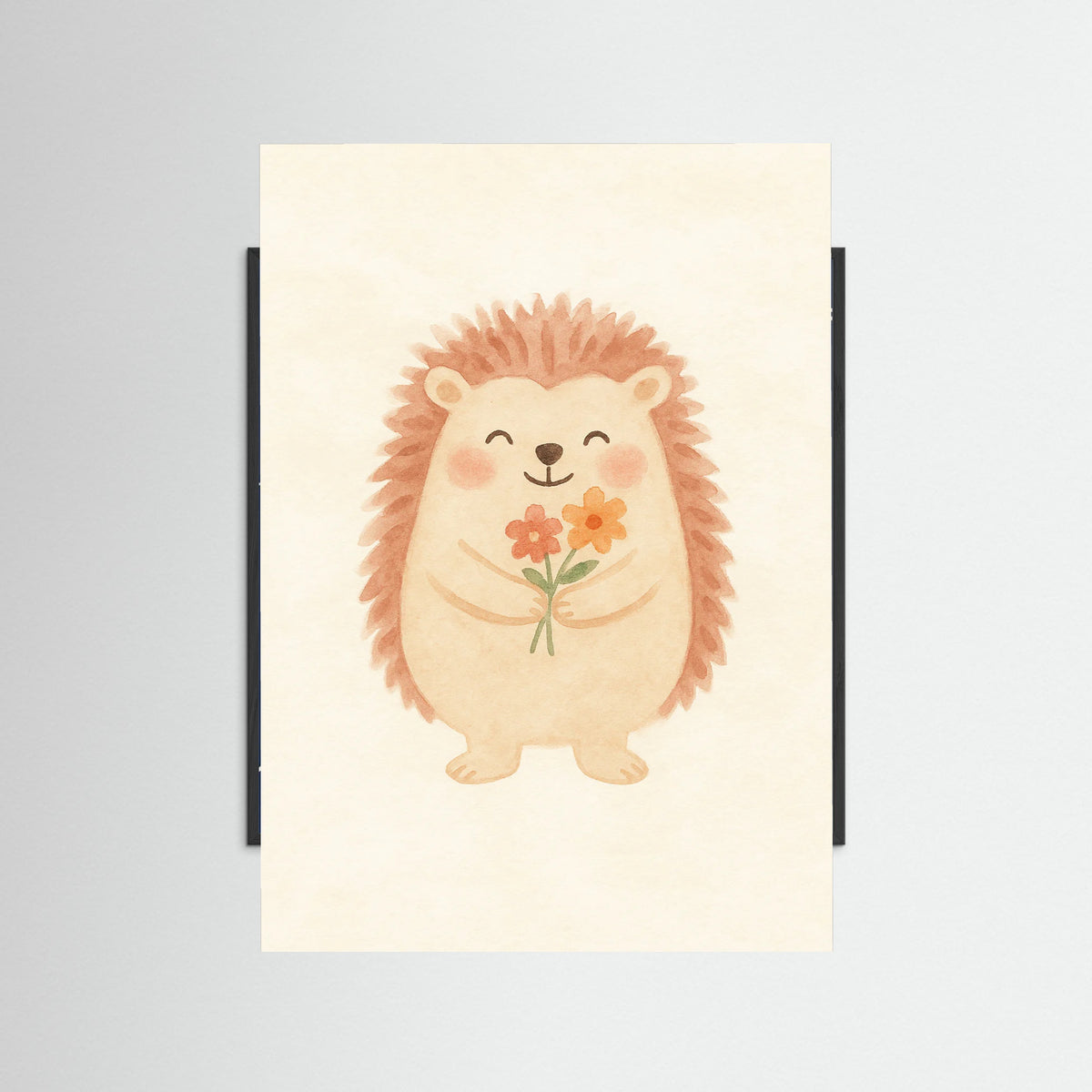 Black Wood Happy Hedgehog