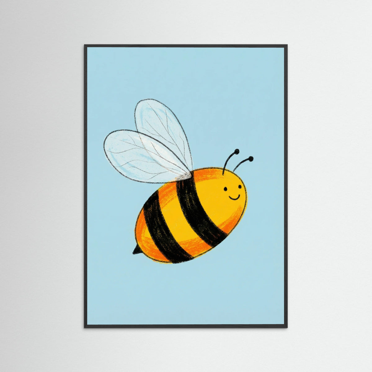 Black Wood Happy Ladybug