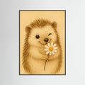 Black Wood Hedgehog With Flower