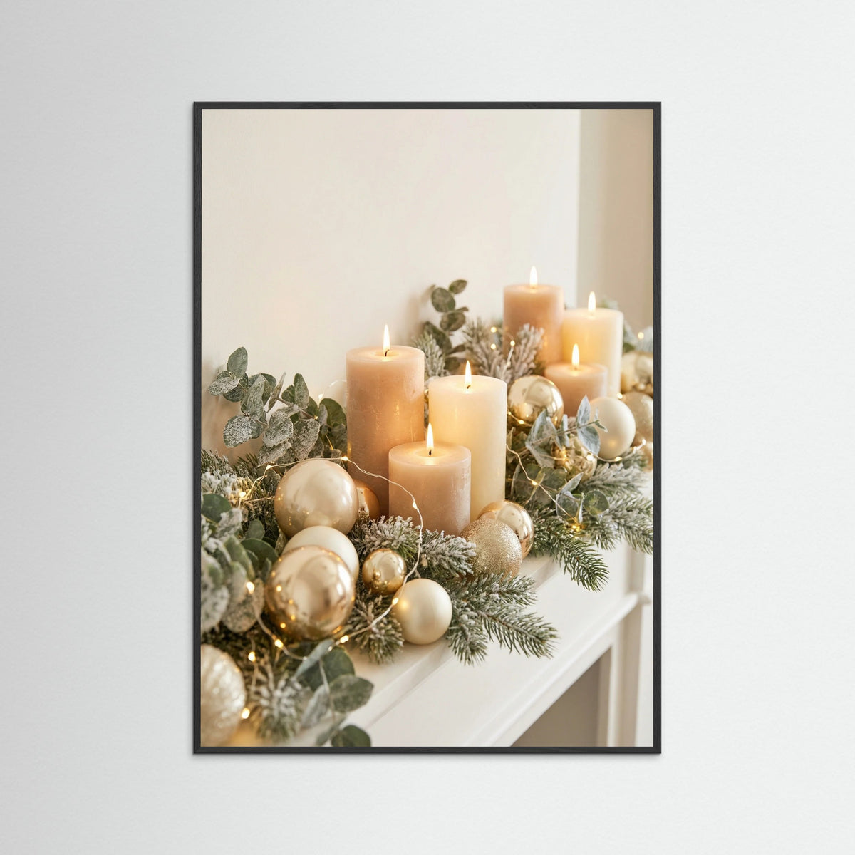 Black Wood Holiday Gold Glow