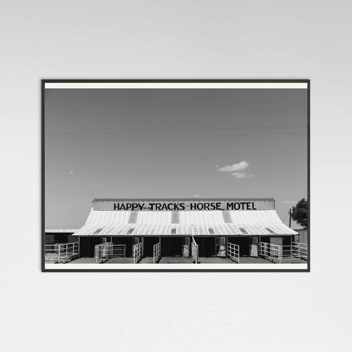 Black Wood Horse Motel Poster