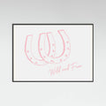 Horseshoe Wild and Free Pink Poster – plakat og kunsttryk