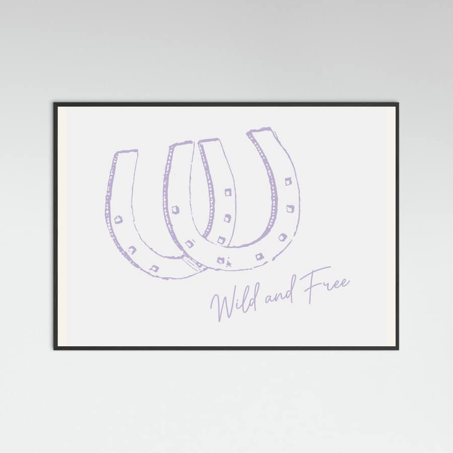 Horseshoe Wild and Free Purple Poster – Poster und Kunstdruck