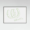 Horseshoe Wild and Free Sage Green Poster – plakat og kunsttryk
