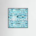 Póster Indigo Teal Line Splatter Watercolor – póster e impresión artística