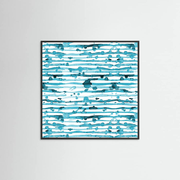 Póster Indigo Teal Line Splatter Watercolor – póster e impresión artística