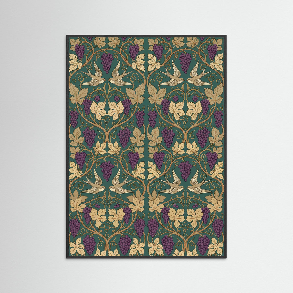 Black Wood Intricate Botanical Flourish