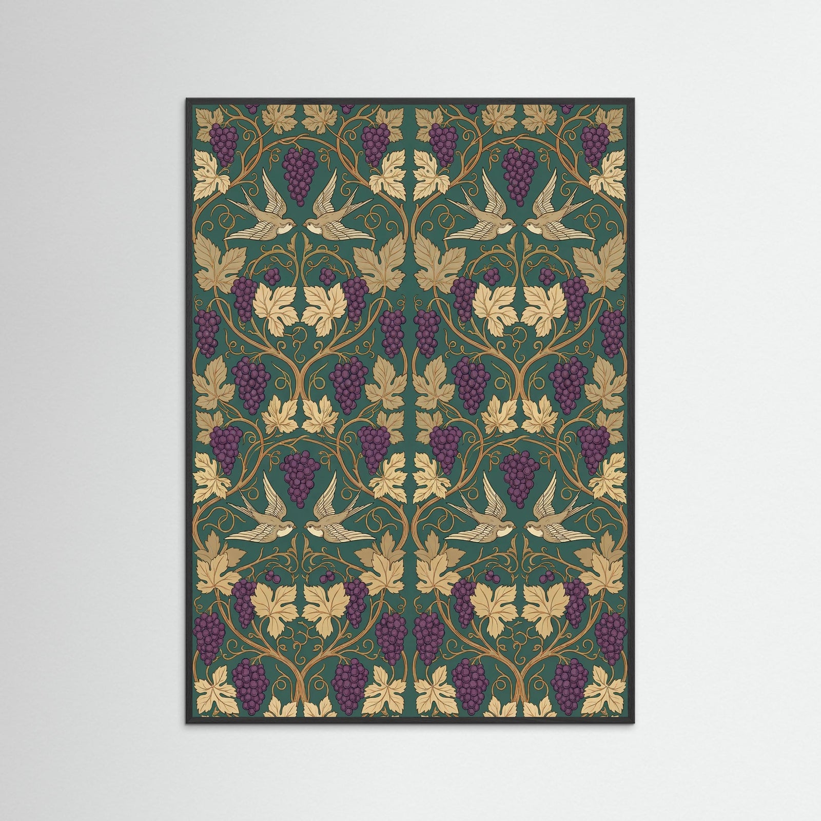 Black Wood Intricate Botanical Flourish