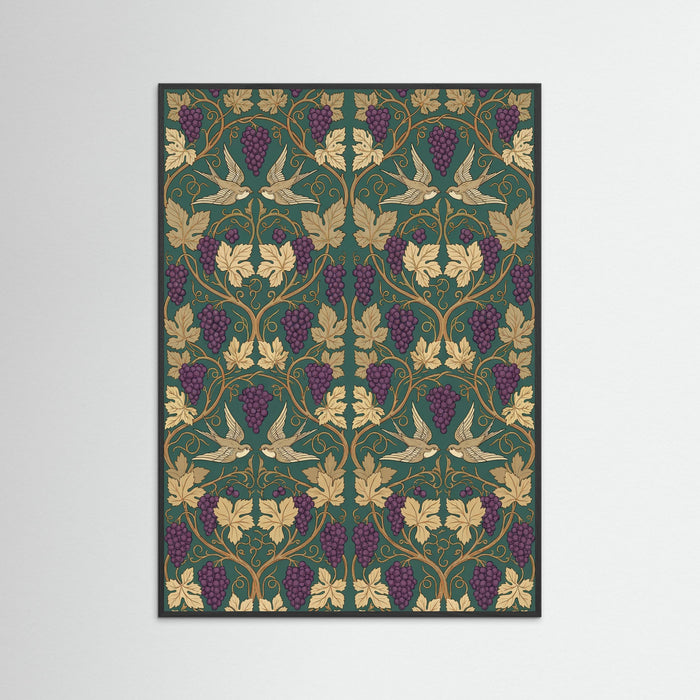 Black Wood Intricate Botanical Flourish
