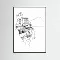 Italian Landscape Art, Amalfi Coast Small Towns By The Sea Poster – Poster und Kunstdruck
