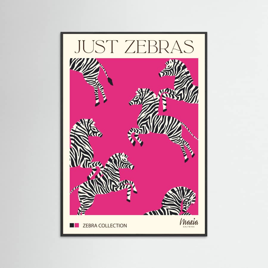 JUST ZEBRAS. Zebra Collection Poster – poster and art print