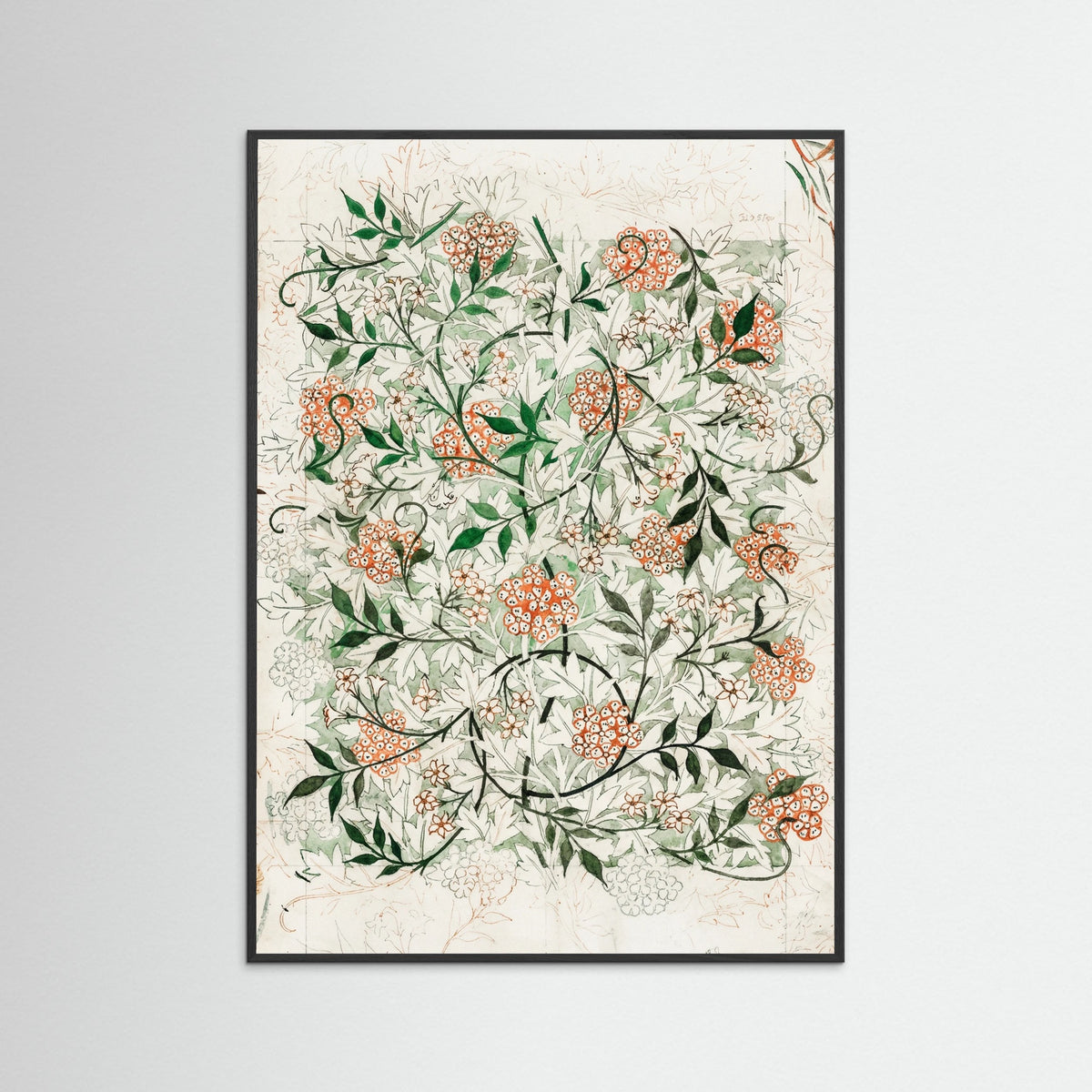 Black Wood Jasmine Vine Elegance