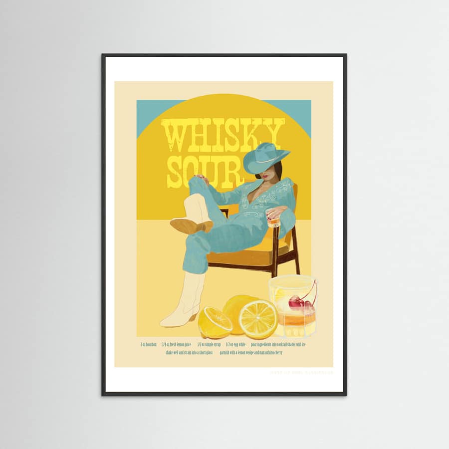Black Wood Jlr Cocktails Whiskysour Poster