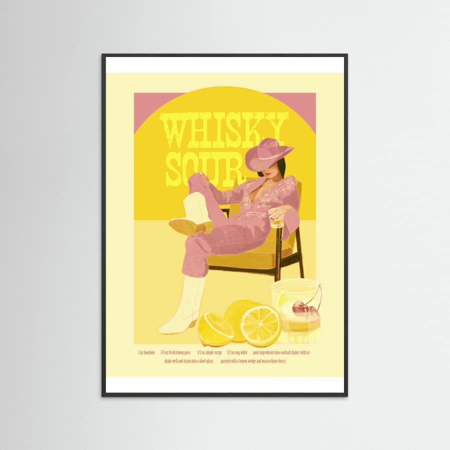 Black Wood Jlr Whiskysour Pink Copy Poster