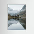 Black Wood Lake Reflection Serenity