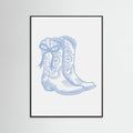 Light Blue Cowgirl Boots with Bow Poster – plakat og kunsttryk