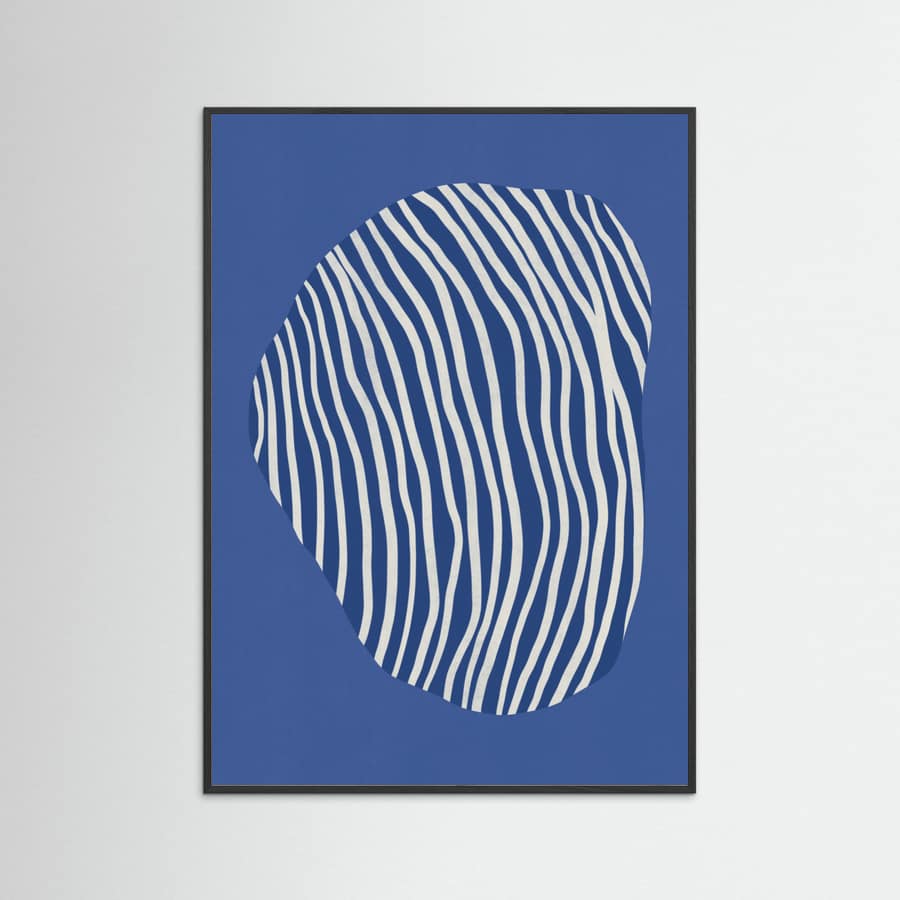 Line art confined in space-blue Poster – plakat og kunsttryk