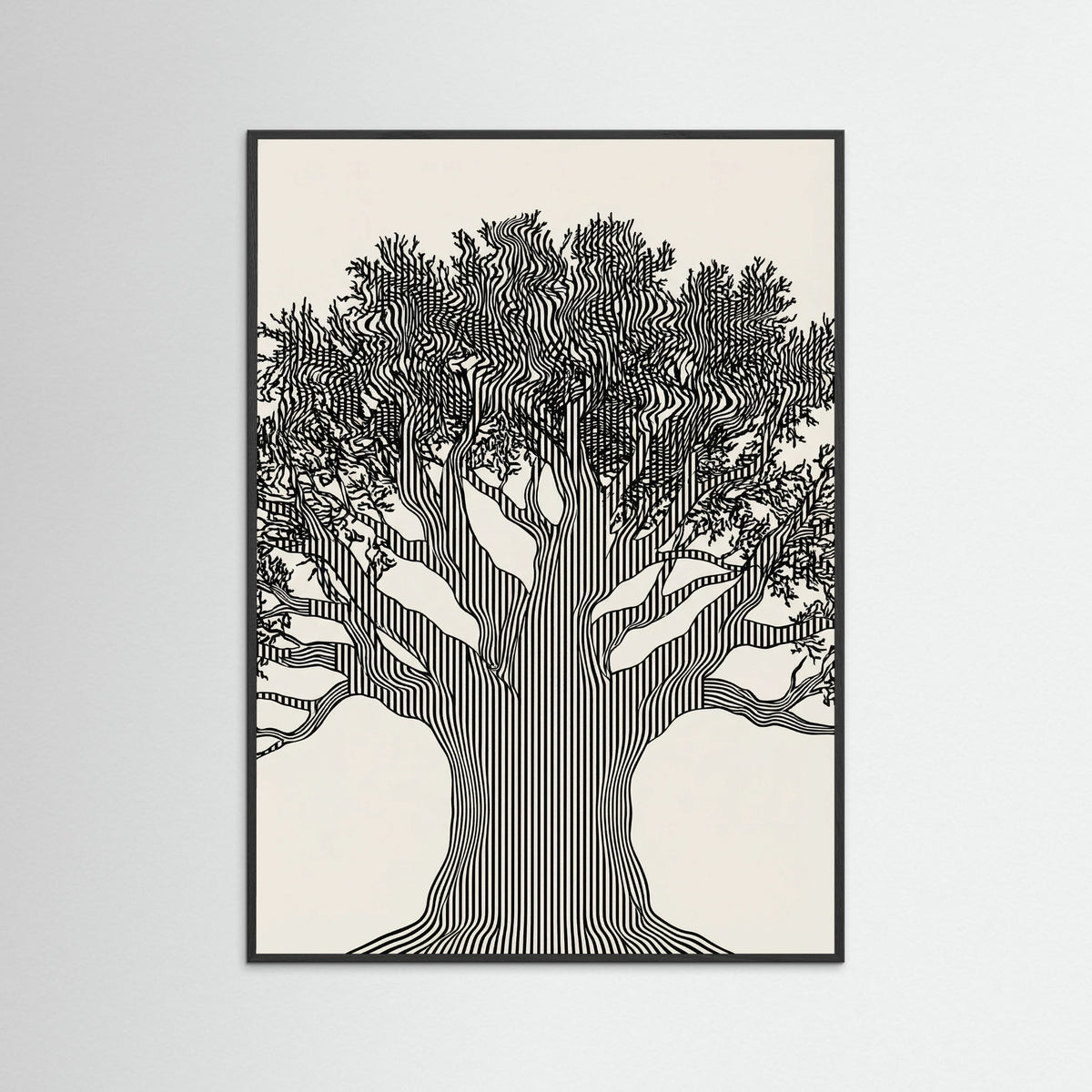 Black Wood Linear Portrait