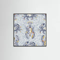 Affiche Lobster and crab coastal nostalgia grey pattern – affiche et impression d’art