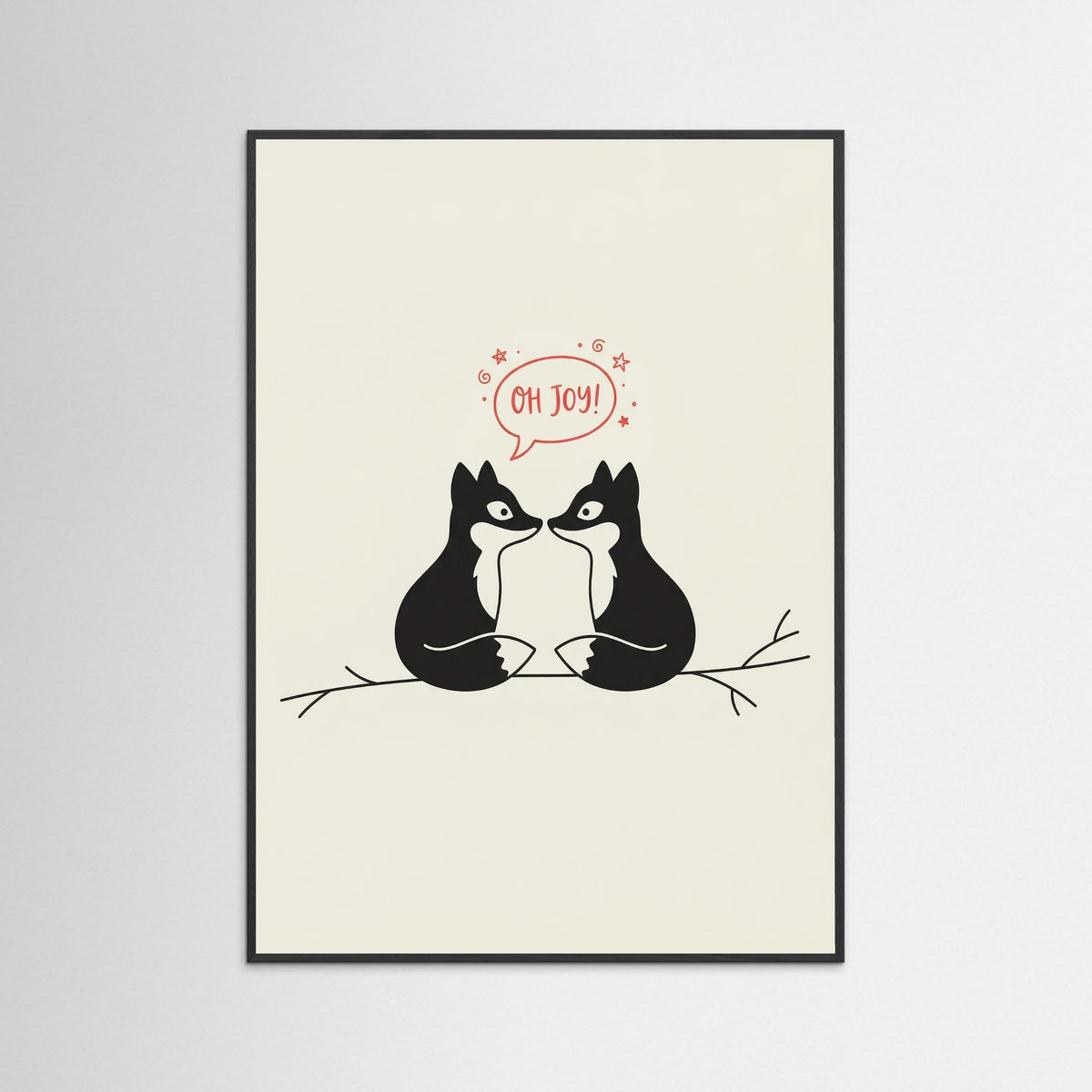 Black Wood Lovebirds Whimsical